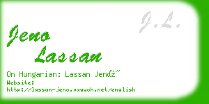 jeno lassan business card